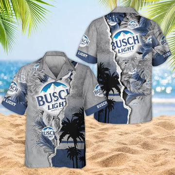 Tropical Torn Paper Busch Light Hawaiian Shirt - Flexiquor.com