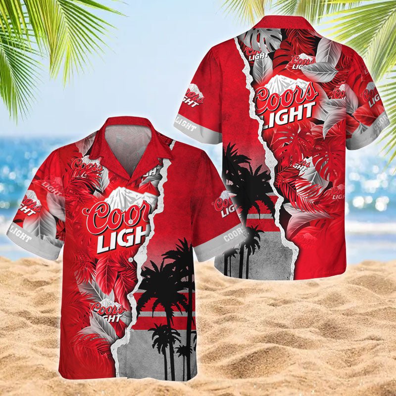 Tropical Torn Paper Coors Light Hawaiian Shirt - Flexiquor.com