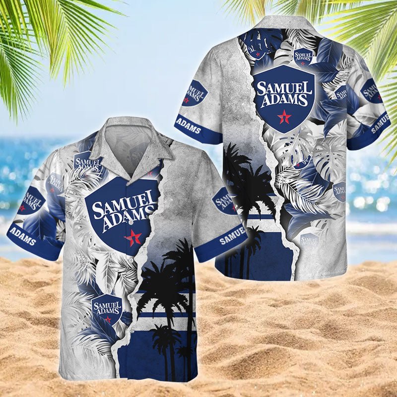 Tropical Torn Paper Samuel Adams Hawaiian Shirt - Flexiquor.com