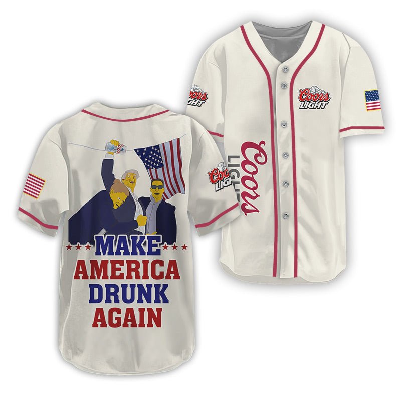 Trump Make American Drunk Coors Light Again Baseball Jersey - Flexiquor.com