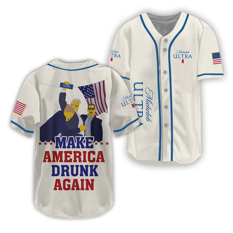 Trump Make American Drunk Michelob Ultra Again Baseball Jersey - Flexiquor.com