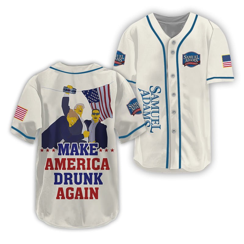 Trump Make American Drunk Samuel Adams Again Baseball Jersey - Flexiquor.com