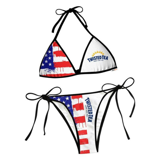 Twisted Tea American Flag Triangle Beach Bikini - Flexiquor.com