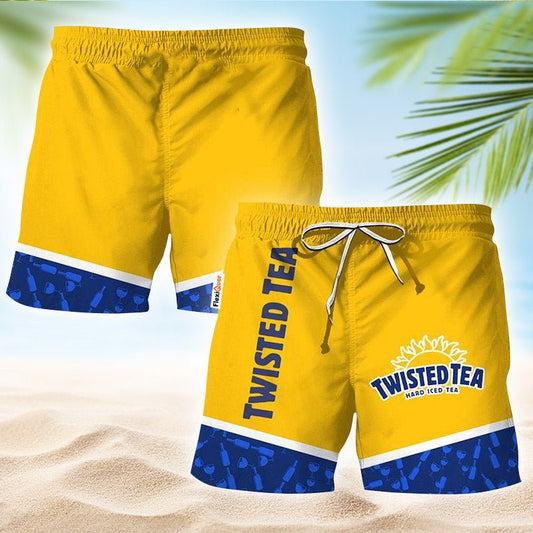 Twisted Tea Glass Bottle Dot Swim Trunks - Flexiquor.com