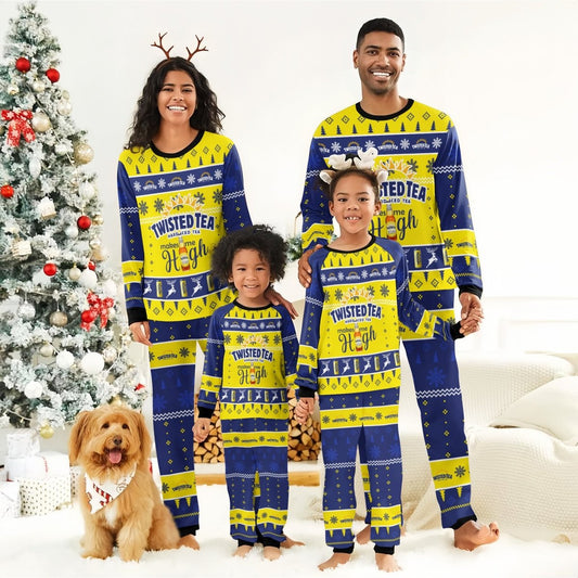 Twisted Tea Makes Me High Christmas Family Pajamas Set - Flexiquor.com