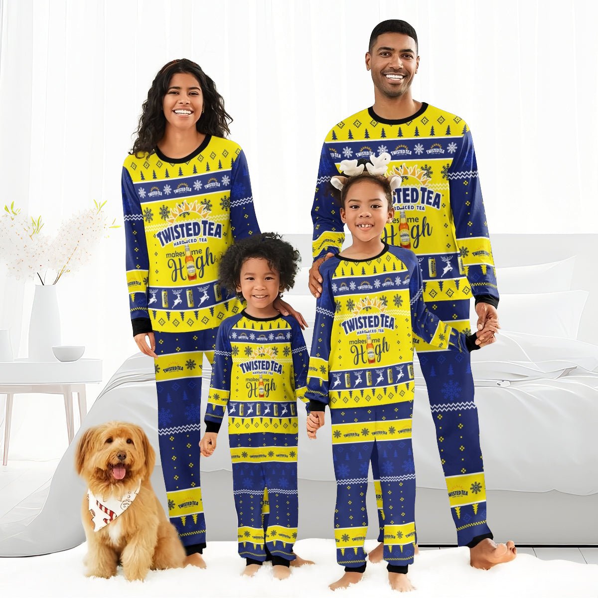 Twisted Tea Makes Me High Christmas Family Pajamas Set - Flexiquor.com