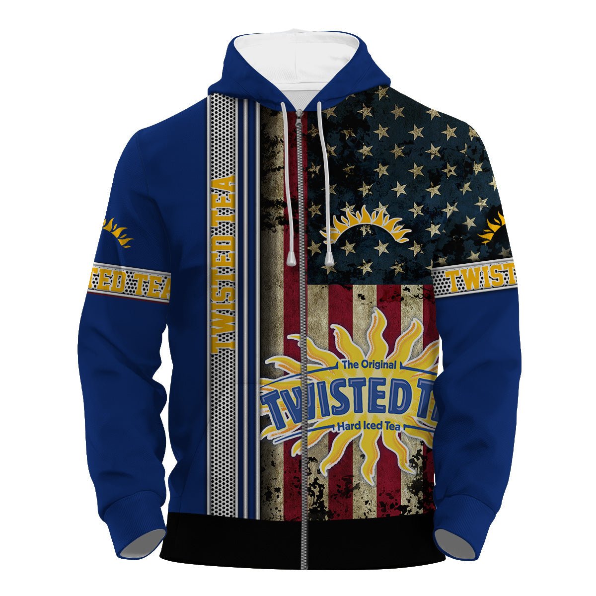 Twisted Tea Stainless Steel American Flag Hoodie & Zip Hoodie - Flexiquor.com