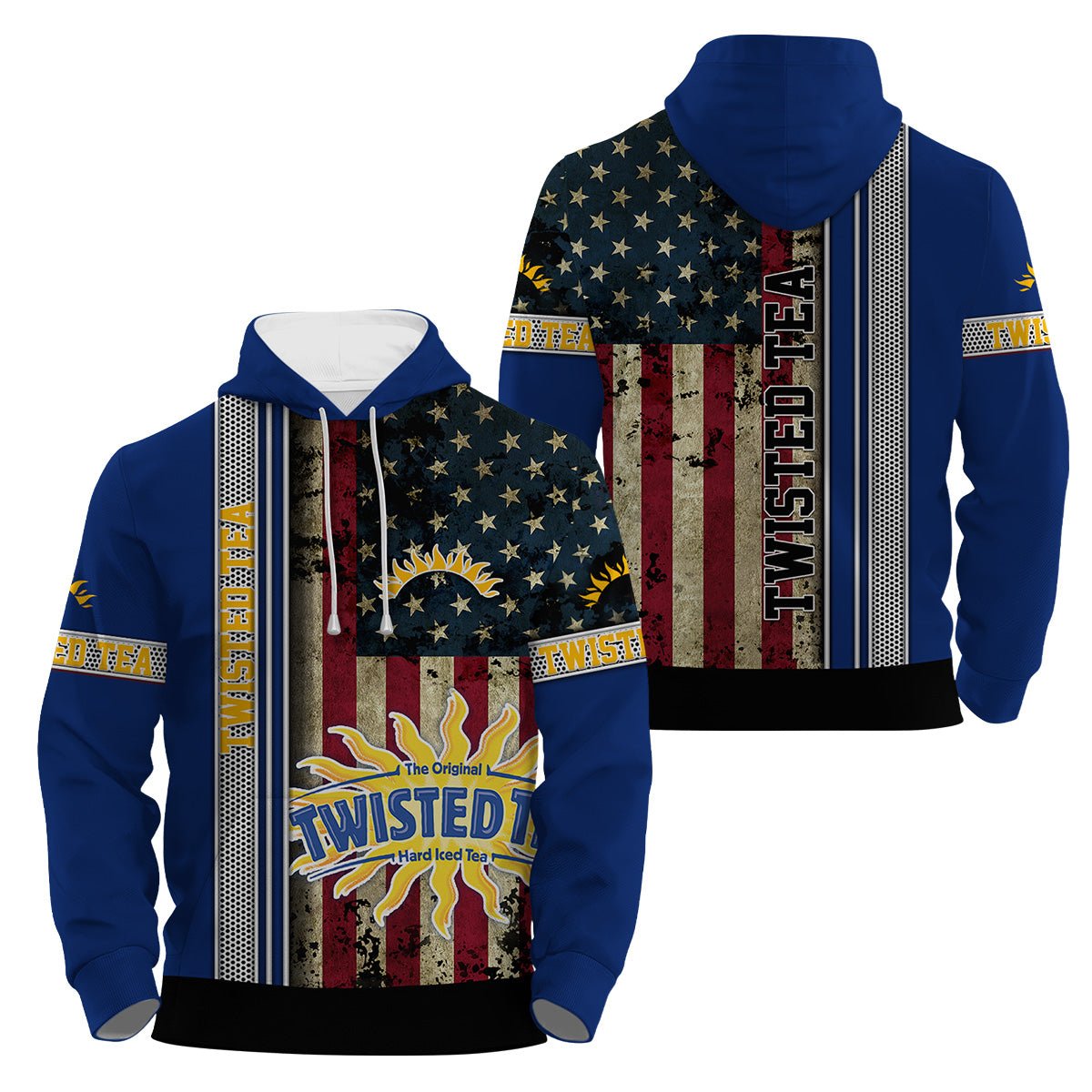 Twisted Tea Stainless Steel American Flag Hoodie & Zip Hoodie - Flexiquor.com