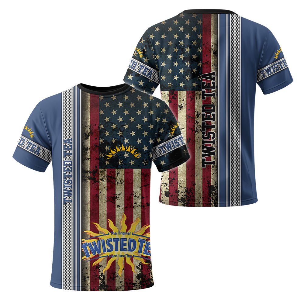 Twisted Tea Stainless Steel American Flag T-Shirt - Flexiquor.com