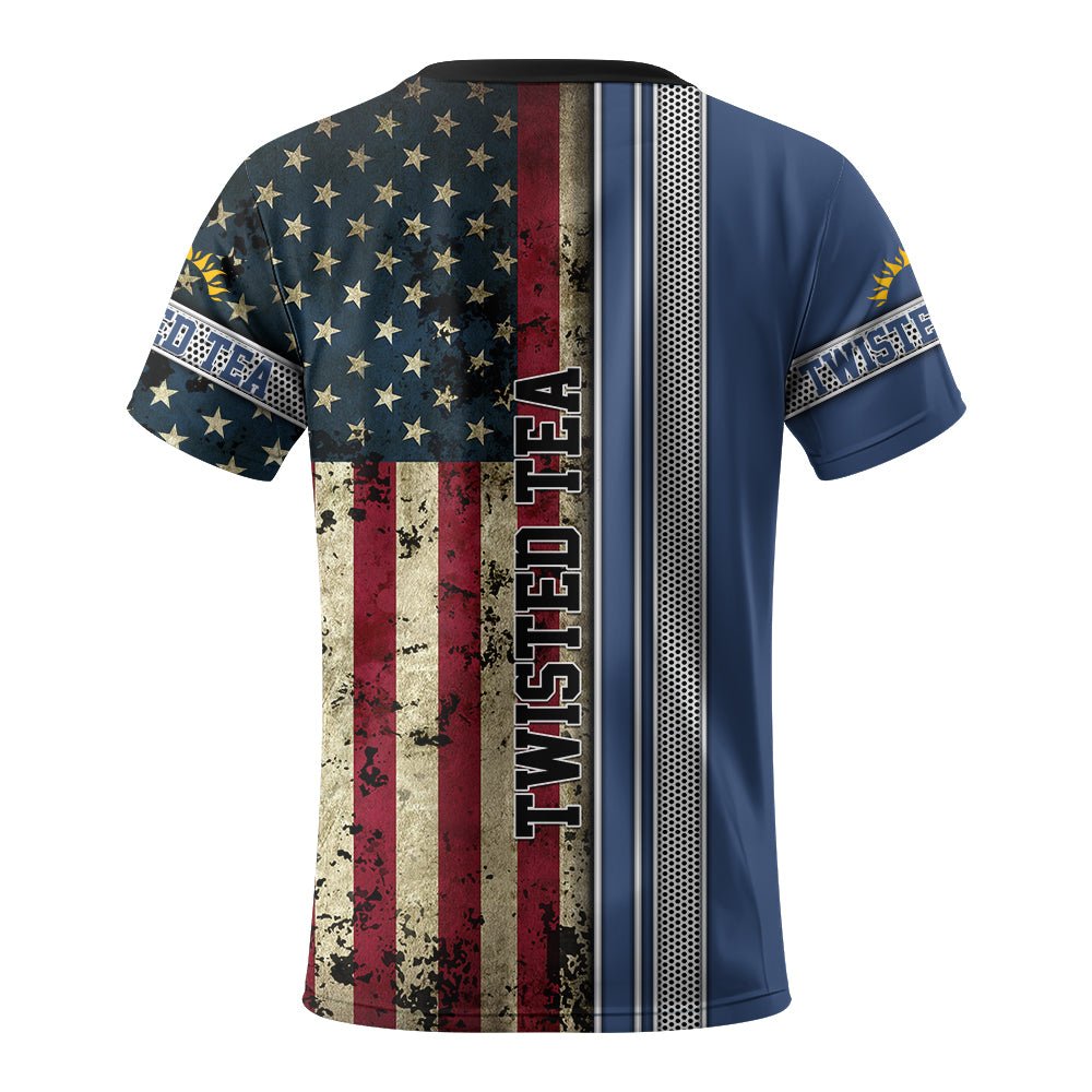 Twisted Tea Stainless Steel American Flag T-Shirt - Flexiquor.com