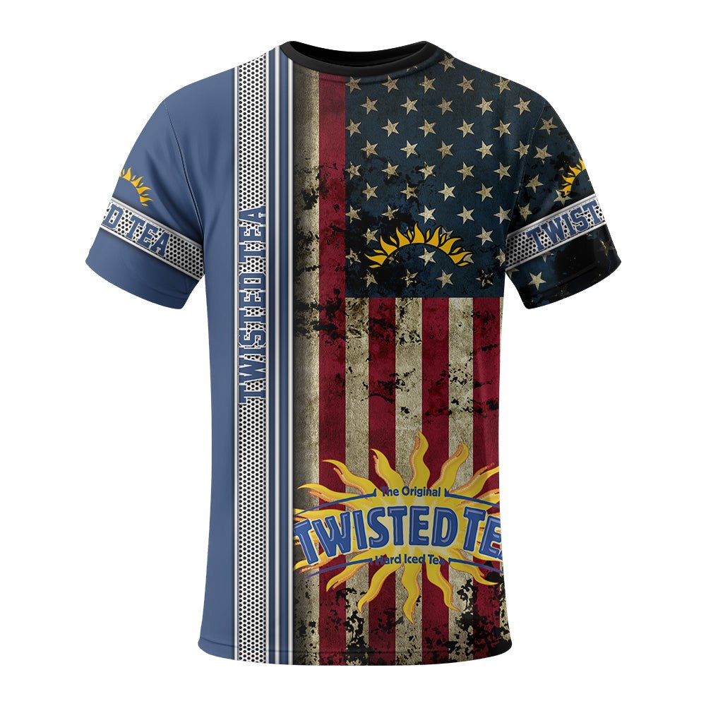 Twisted Tea Stainless Steel American Flag T-Shirt - Flexiquor.com