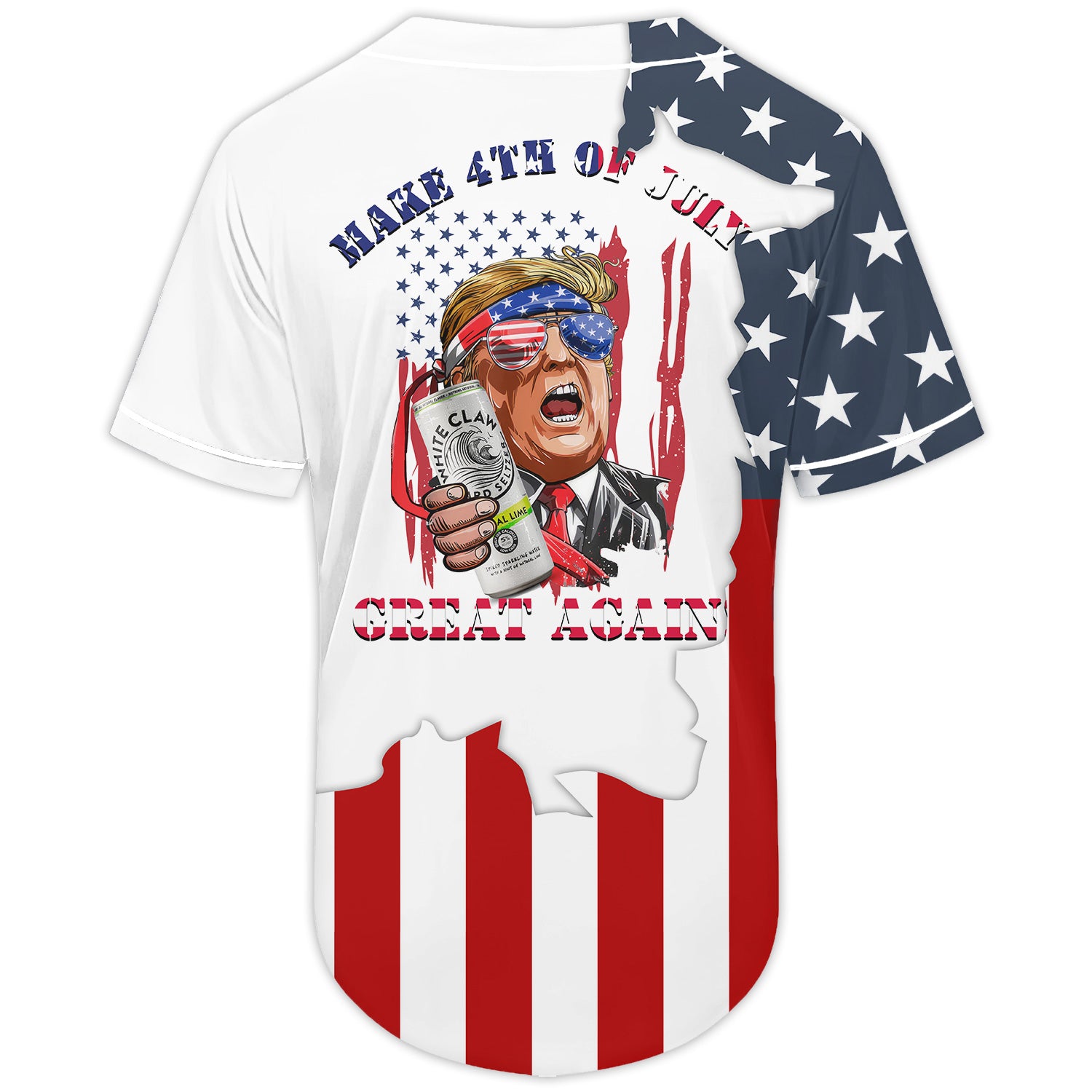 White Claw Donald Trump Independence Day Baseball Jersey