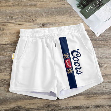 Blue Stripe Coors Banquet Women's Casual Shorts - Flexiquor.com