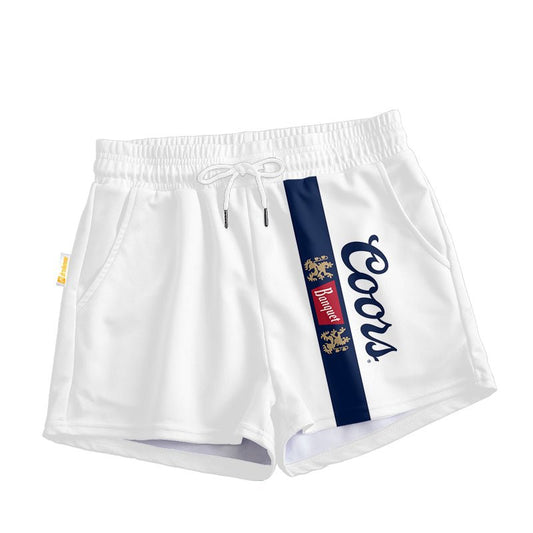 Blue Stripe Coors Banquet Women's Casual Shorts - Flexiquor.com