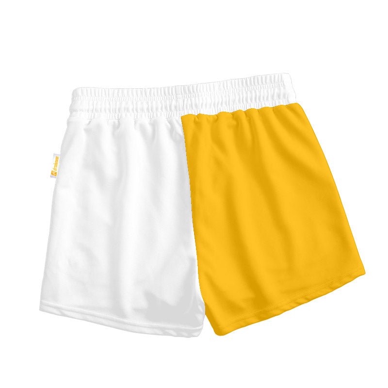 Yellow White Twisted Tea Women's Casual Shorts - Flexiquor.com