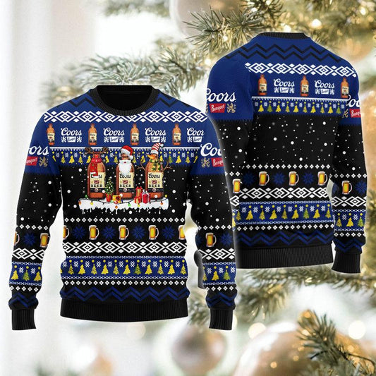 Coors Banquet Santa Reindeer Snowflake Christmas Sweater