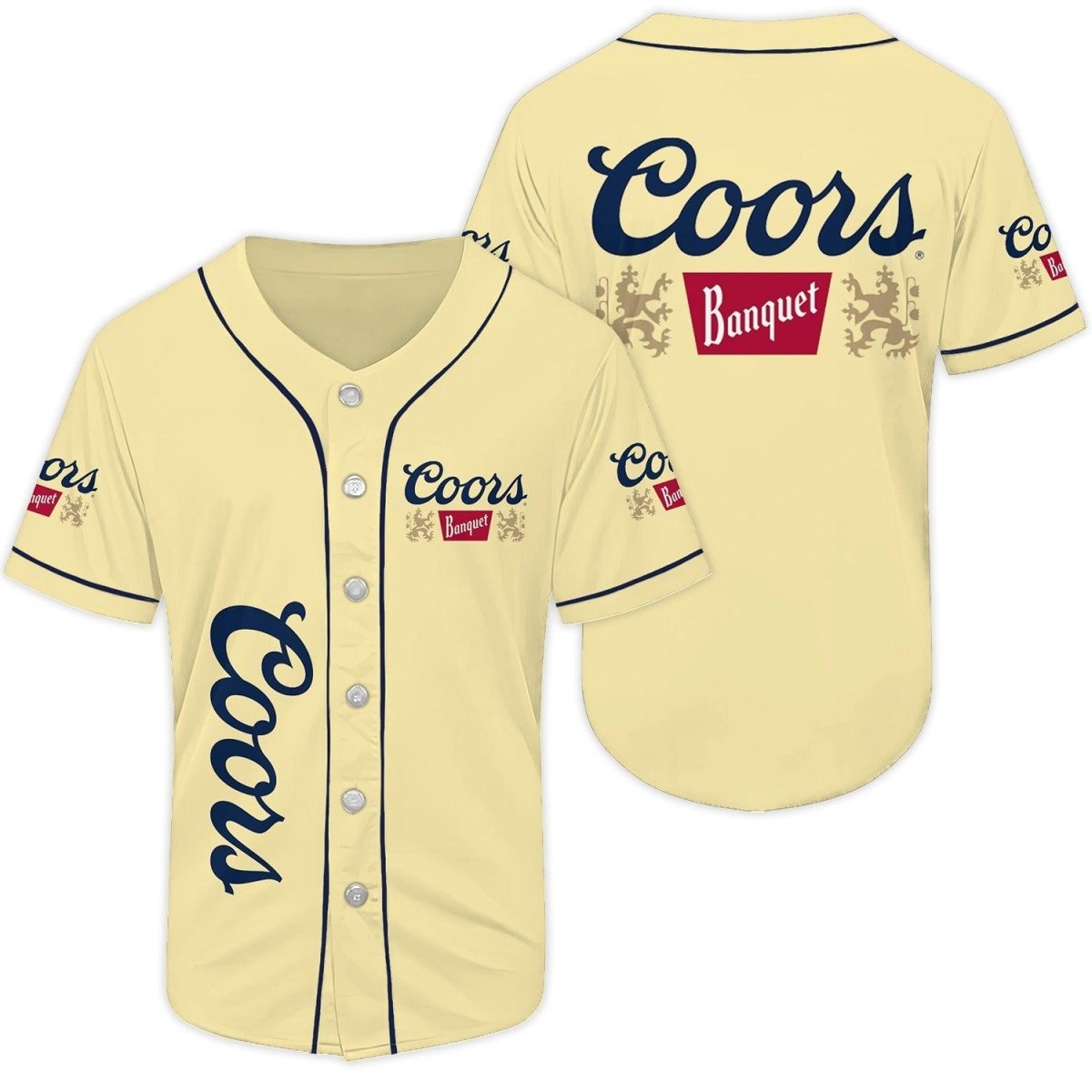 Beige Coors Banquet Beer Baseball Jersey - Flexiquor.com