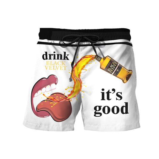 Let's Drink Black Velvet Swim Trunks - Flexiquor.com