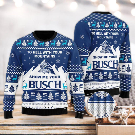 Bucsh Beer Mountains Ugly Sweater