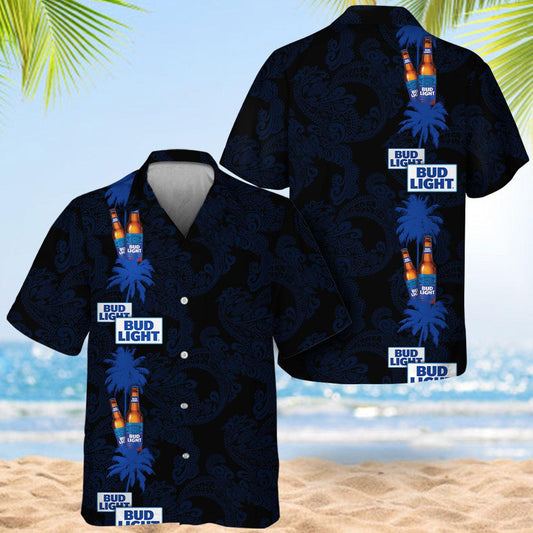 Bud Light Stripe Hawaiian Shirt