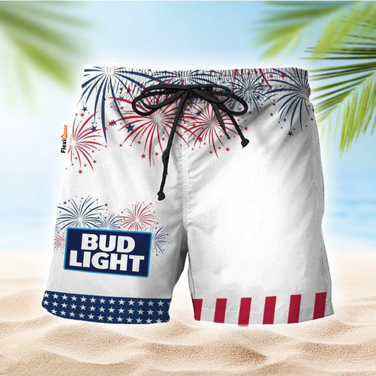 Bud Light American Independence Day Swim Trunks - Flexiquor.com