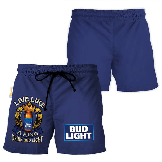 Bud Light Blue Basic Swim Trunks - Flexiquor.com