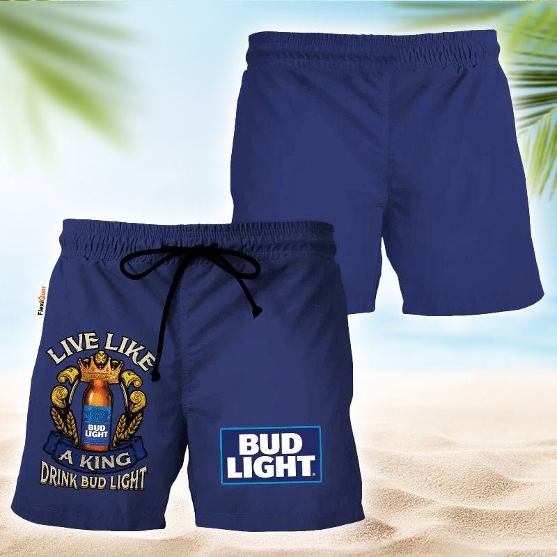 Bud Light Blue Basic Swim Trunks - Flexiquor.com