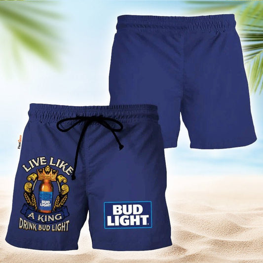 Bud Light Blue Basic Swim Trunks - Flexiquor.com