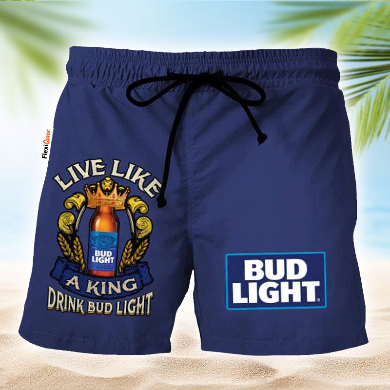 Bud Light Blue Basic Swim Trunks - Flexiquor.com