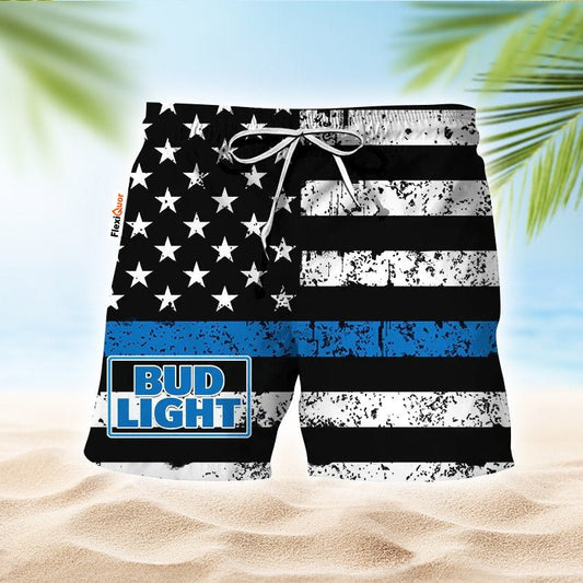 Bud Light USA Flag Swim Trunks - Flexiquor.com