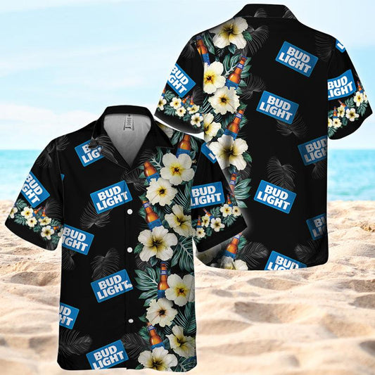 Bud Light Half Flower Side Hawaiian Shirt