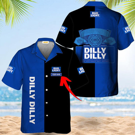 Personalized Multicolor Bud Light Dilly Billy Hawaiian Shirt