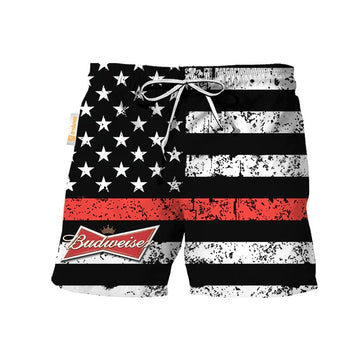 Budweiser USA Flag Swim Trunks - Flexiquor.com