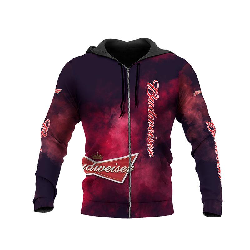 Budweiser Colorful Smoke Hoodie & Zip Hoodie