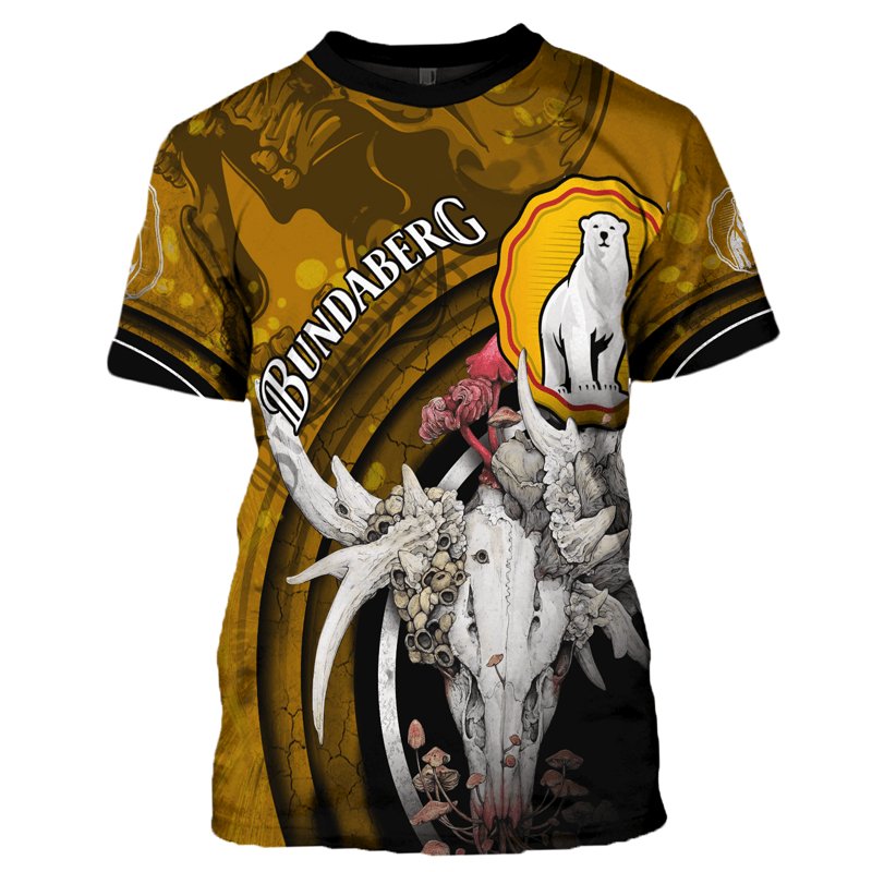 Bundaberg Deer Skull With Mushrooms T - Shirt - Flexiquor.com