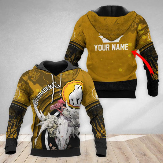 Personalized Bundaberg Deer Skull With Mushrooms Hoodie & Zip Hoodie - Flexiquor.com