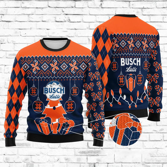 Busch Latte Christmas Gift Ugly Sweater