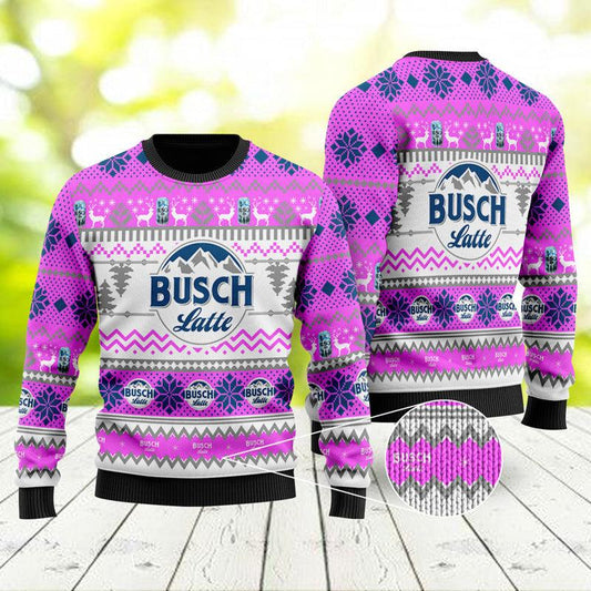 Busch Latte Xmas Snowflakes Violet Ugly Sweater
