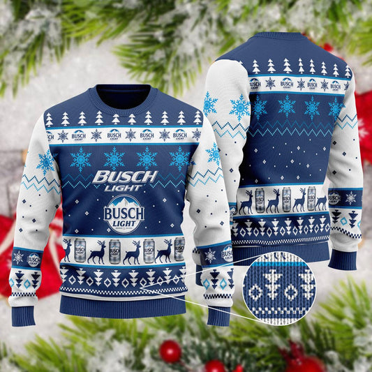 Busch Light Beer Xmas Ugly Sweater