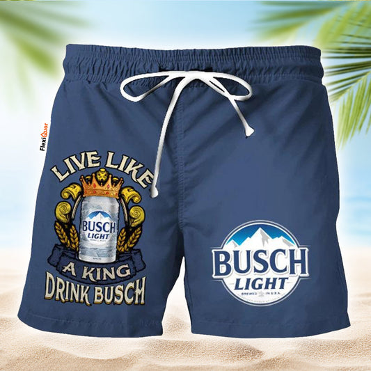 Busch Light Blue Basic Swim Trunks - Flexiquor.com