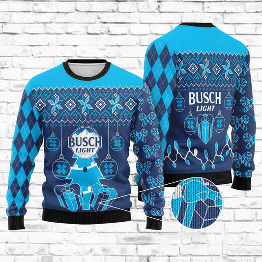 Busch Light Christmas Gift Ugly Sweater