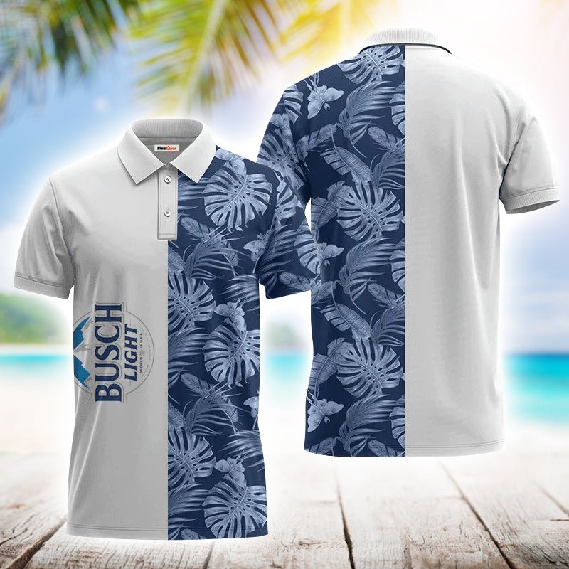 Busch Light Swiss Cheese Leaf Polo Shirt - Flexiquor.com