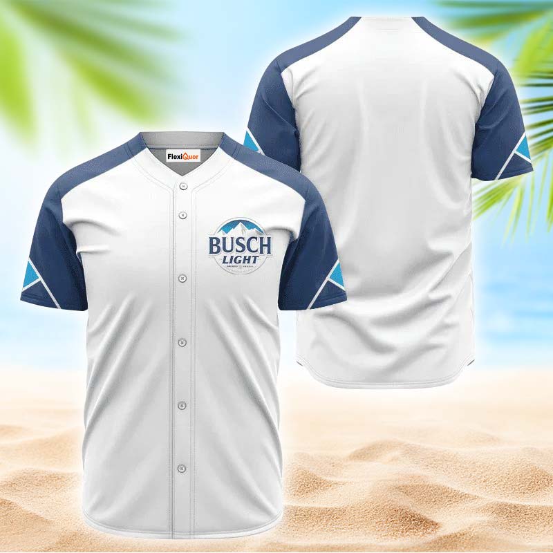 Busch Light White And Blue Jersey Shirt - Flexiquor.com