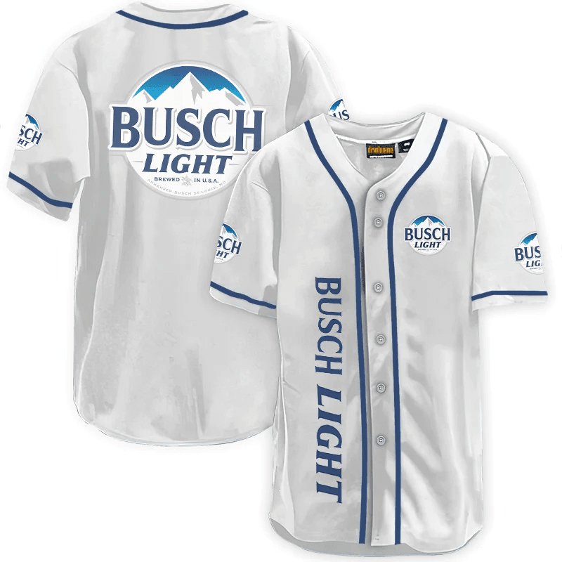 Busch Light White Baseball Jersey - Flexiquor.com