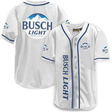 Busch Light White Baseball Jersey - Flexiquor.com