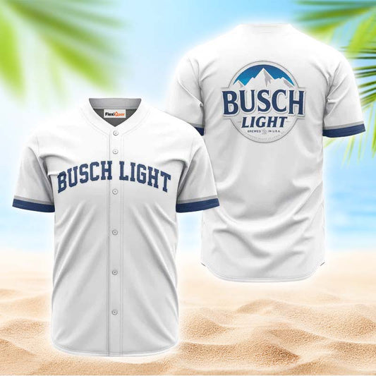 Busch Light White Jersey Shirt - Flexiquor.com