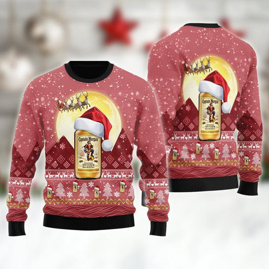 Santa Claus Sleigh Captain Morgan Ugly Sweater
