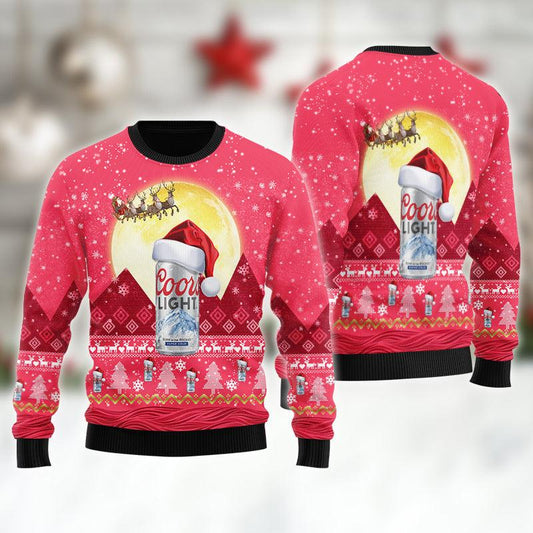 Santa Claus Sleigh Coors Light Ugly Sweater