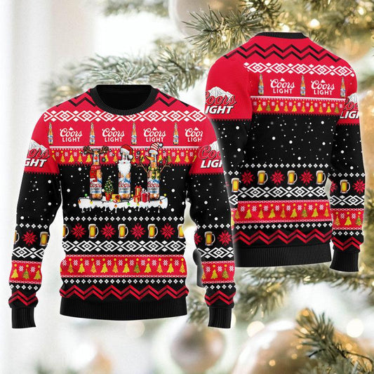 Coors Light Santa Reindeer Snowflake Sweater