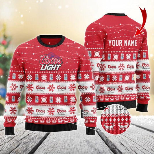 Personalized Christmas Twinkle Lights Coors Light Christmas Sweater